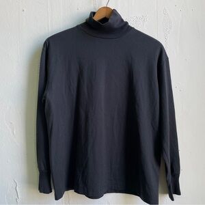 Toujours Japan Black Cotton Long Sleeve Turtleneck